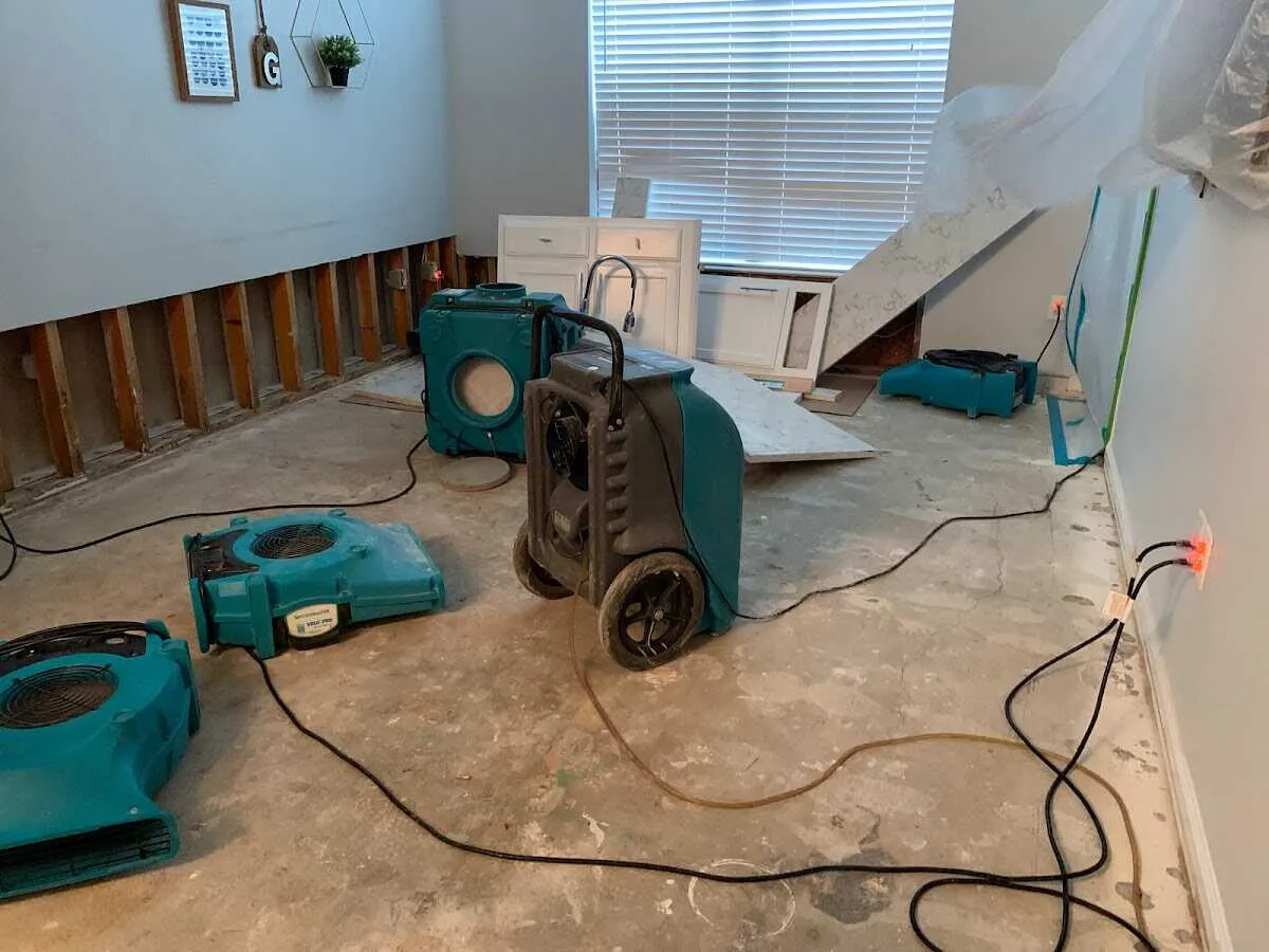 Dehumidifier in flood-cut room for Water Extraction & Removal in Woodburn